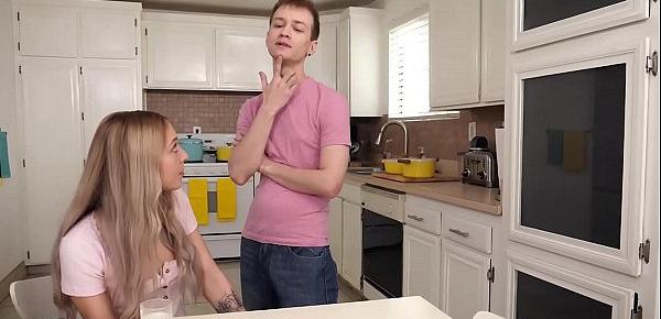  Teen Cutie Blows Stepbrother For A Cookie